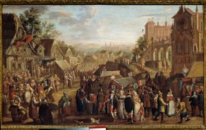 Kermesse. Juhlat kylässä. David Vinckboonsin maalaus (tai Vinckeboons tai Vinkeboons 1576-1629) tekijältä David Vinckeboons