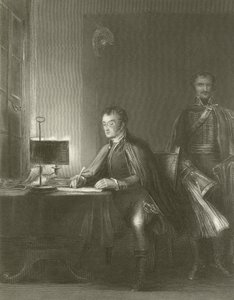 Wellingtonin herttua kirjoittamassa lähetyksiään tekijältä David Wilkie