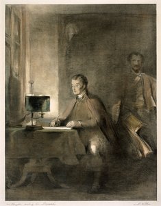 Wellington kirjoittamassa lähetyksiään tekijältä David Wilkie