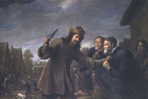 Hyökkäys kylää vastaan, 1648 tekijältä David Teniers the Younger
