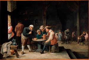 Oluen juojat. David Teniers II, nuori (1610-1690) maalaus. Öljy kankaalle