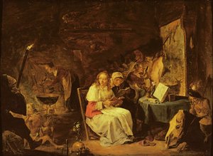 Incantation Scene (öljy kuparille kiinnitettynä masonitille)