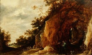 Maisema matkustajien kanssa (yksi parista) tekijältä David Teniers the Younger