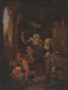 Pyhän Antoniuksen kiusaus (öljy paneelille) tekijältä David Teniers the Younger