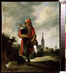 Tyhmä (Tyhmä). David Teniersin nuoremman (1610-1690) maalaus. Öljy kankaalle, 35 x 29 cm, noin 1640. Flanderin taide, barokkitaide. Pushkinin taidemuseo, Moskova. tekijältä David Teniers the Younger