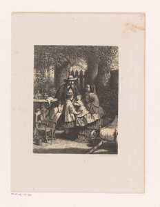 Perhe puutarhassa, mahdollisesti Van der Kellenin perhe