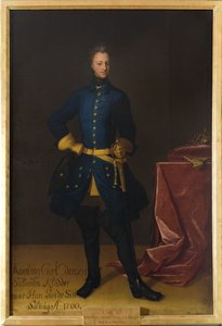 Kaarle XII, roi de Suede - Ruotsin kuninkaan Kaarle XII:n (1682-1718) muotokuva, kirjoittanut Krafft, David, von (1655-1724). Öljy kankaalle. Mitat: 249 x 165 cm. Tukholman kansallismuseo