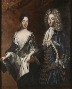 Frederic IV de Holstein Gottorp ja Edwige Sophie de Suede - Frederick IV (1671-1702), Holstein-Gottorpin herttua ja herttuatar Hedvig Sofia (1681-1708), kirjoittanut Krafft, David, von (1655-1724). Öljy kankaalle tekijältä David von Krafft