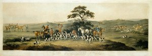 Foxhunting, levy 3, kaiverrus Thomas Sutherland (1785-1838) 1817 (väri litho)