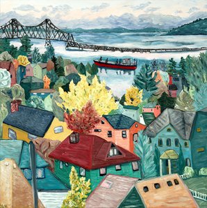 Astoria-näkymä, 2015 (akryyli kankaalle) tekijältä Deborah Eve Alastra