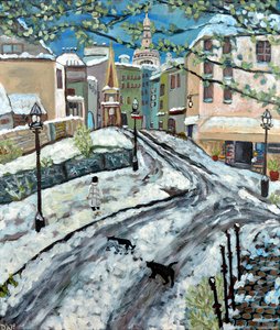 Varhaislumi Montmartre, 2020, akryyli kankaalle tekijältä Deborah Eve Alastra