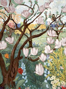 Magnoliapuu, 2019 (akryyli kankaalle) tekijältä Deborah Eve Alastra