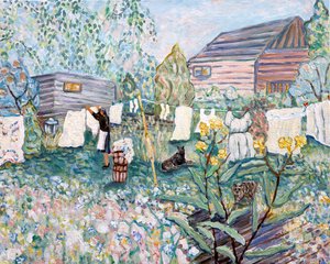 Linjalla, 2024 (akryyli kankaalle) tekijältä Deborah Eve Alastra