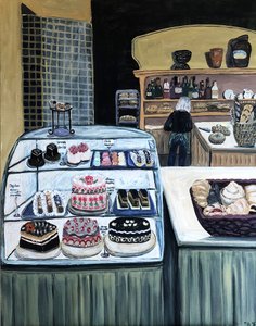 Patisserie, 2018 (akryyli kankaalle) tekijältä Deborah Eve Alastra