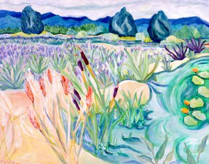 Sauvie Landscape, 2015 (akryyli kankaalle) tekijältä Deborah Eve Alastra