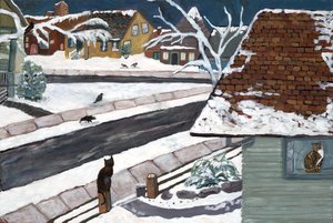 Studio View, 2019 (akryyli kankaalle) tekijältä Deborah Eve Alastra