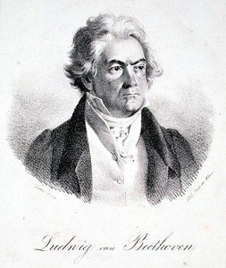 Ludwig van Beethoven (1770-1827) 1824 (litho) tekijältä Deker Deker