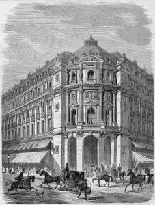 Pariisissa Boulevard des Capucinesin ja Rue de la Chaussée-d