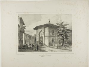 Kreikkalainen kirkko, Bukarest, Valakia, 15. heinäkuuta 1837. tekijältä Denis Auguste Marie Raffet