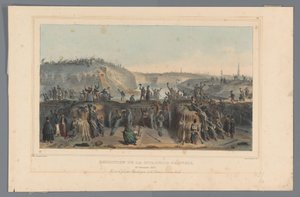 Overgave van de Citadel van Antwerpen, 1832 Antwerpenin linnoituksen antautuminen (otsikko esineessä) Raffetin piirustuksia elämästä Antwerpenin linnoituksen piirityksen yhteydessä (sarjan nimi esineessä)