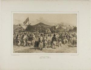 Pyhän Pierren messut, Giourjevo, Valakia, 11. heinäkuuta 1837. tekijältä Denis Auguste Marie Raffet