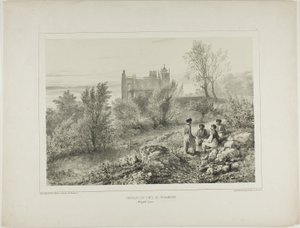 Kreivi Woronzoffin linna, Aloupka, Krim, 12. elokuuta 1837. tekijältä Denis Auguste Marie Raffet