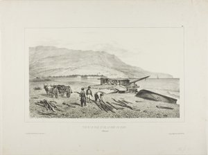 Näkymä Jaltan kylään ja lahdelle, Krim, 15. elokuuta 1837. tekijältä Denis Auguste Marie Raffet