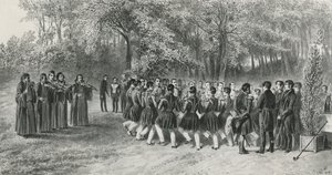 Valakian kierros, jonka tšiganit esittivät ja toisen rykmentin muusikot tanssivat prinssi Ghikan kotona, Ghospodarissa, Valakiassa, 1839.