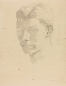Miehen muotokuva, noin 1906-08 (lyijykynä paperille). tekijältä Derwent Lees
