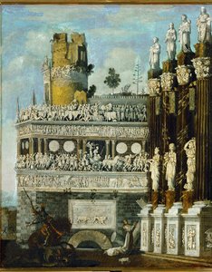 "Kuvitteellinen arkkitehtuuri" (öljy kankaalle) tekijältä Desiderio Monsu