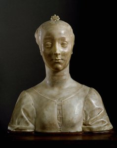 Nuoren naisen rintakuva Marmoriveistos Desiderio da Settignano (n. 1430-1464) Halkaisija 146 cm Firenze, Bargellon kansallismuseo