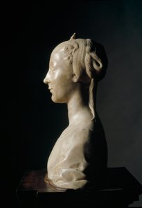 Nuoren naisen rintakuva Marmoriveistos Desiderio da Settignano (n. 1430-1464) Halkaisija 146 cm Firenze, Bargellon kansallismuseo
