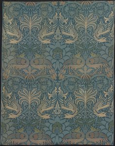 Paneeli nimeltään Peacock and Dragon tekijältä Designed by William Morris