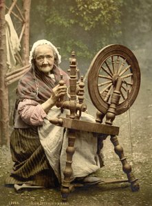 Irish Spinning Wheel County Galway, 1890 tekijältä Detroit Photographic Co.