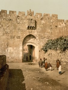 Pyhän Tapanin portti, Jerusalem, Pyhä maa, n. 1890–1900 (valokuvatulostus)