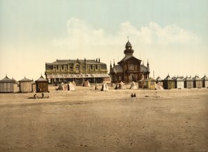 Beach and Casino, Calais, Ranska, noin 1900 tekijältä Detroit Publishing Co.