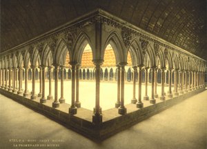 Monks" Promenade, Mont Saint-Michel, Ranska, Photochrome Print, n. 1900 tekijältä Detroit Publishing Co.