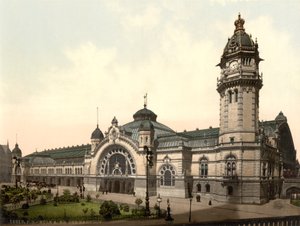 Rautatieasema, Köln, Saksa, noin 1900 tekijältä Detroit Publishing Co.