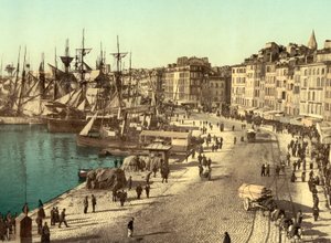 Old Harbor (Vieux-Port), Marseille, Ranska, n. 1890-1900 (valokuva)