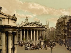 Royal Exchange, Lontoo, n. 1890-1900 (photochrom) tekijältä Detroit Publishing Co.