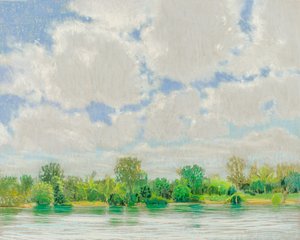 American River View, 2017 (pastelli paperille)