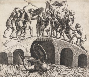 Horatio Coclès pelastaa itsensä uimalla, 1500-luku.
