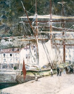 "" Näkymä San Sebastianin satamasta (San Sebastian, San Sebastian) Espanjassa "" Dario de Regoyosin (1875-1913) maalaus San Sebastian. San Telmon kaupunginmuseo