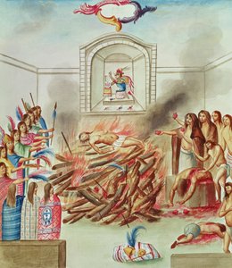 Tome 3 fol.132, Ihmisuhri, Teatro de la Nueva Espanasta, 1700-luvun loppu tekijältä Diego Garcia Panes y Avellan
