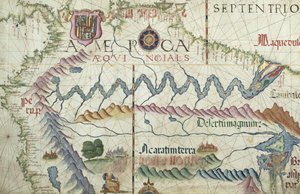 Etelä-Amerikan pohjoisosa, yksityiskohta maailmanatlaksesta, 1565.