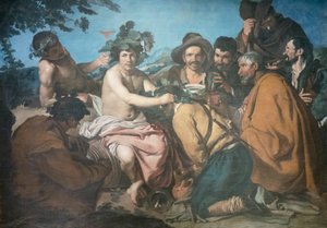 Triunfo de Baco, também conhecido como os bebedores, segundo Diego Velázquez (têmpera sobre papel colado na tela) finlandês tekijältä Diego Rodriguez de Silva y (after) Velazquez