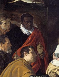Maagien palvonta. Yksityiskohta viisaiden kuninkaiden päistä. Diego Velasquezin (1599-1660) maalaus tekijältä Diego Velázquez