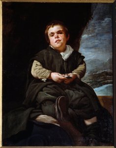 Hullu Francisco Lezcanon muotokuva, sanoi Vallecasin lapsi. Diego Velasquezin maalaus (Velazquez tekijältä Diego Velázquez