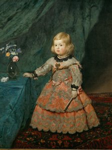 Infanta Margarita Teresa vaaleanpunaisessa mekossa ... (maalaus kankaalle) tekijältä Diego Rodriguez de Silva y Velazquez