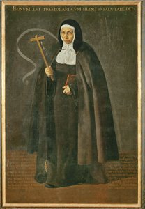 Kunnianarvoisa äiti Jeronima de la Fuente, Santa Isabel de los reyes -luostarin nunna ... (maalaus kankaalle) tekijältä Diego Rodriguez de Silva y Velazquez